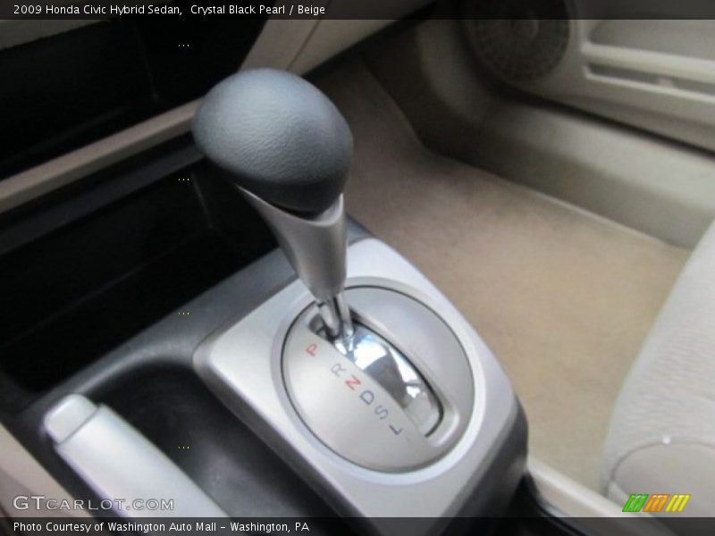 Crystal Black Pearl / Beige 2009 Honda Civic Hybrid Sedan