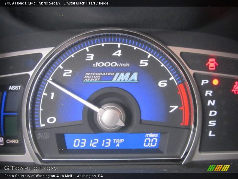 Crystal Black Pearl / Beige 2009 Honda Civic Hybrid Sedan