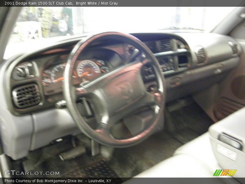 Bright White / Mist Gray 2001 Dodge Ram 1500 SLT Club Cab