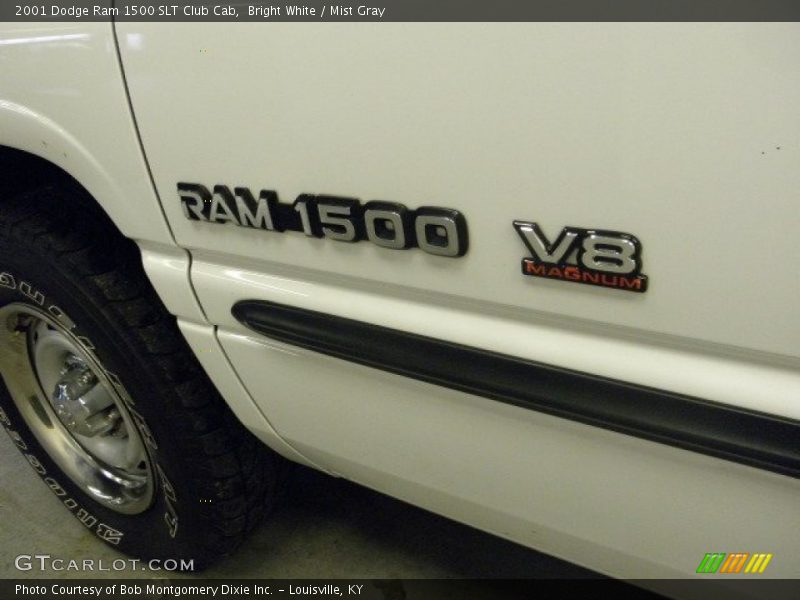 Bright White / Mist Gray 2001 Dodge Ram 1500 SLT Club Cab