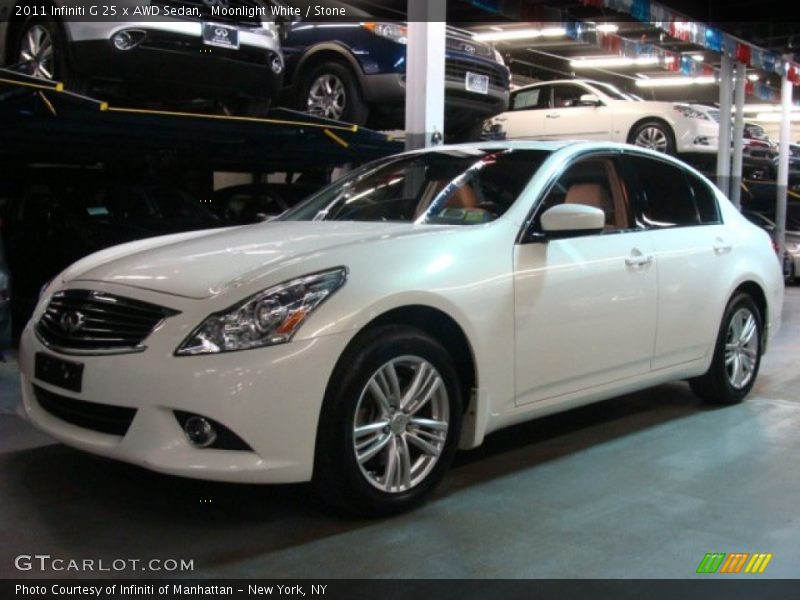 Moonlight White / Stone 2011 Infiniti G 25 x AWD Sedan