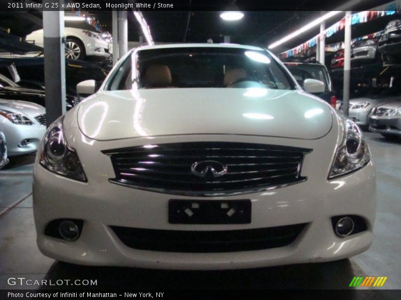 Moonlight White / Stone 2011 Infiniti G 25 x AWD Sedan