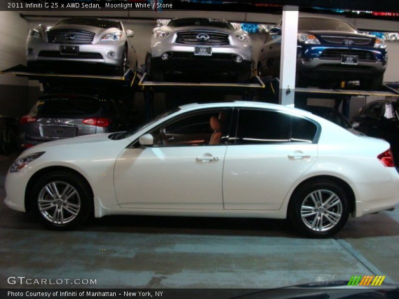 Moonlight White / Stone 2011 Infiniti G 25 x AWD Sedan