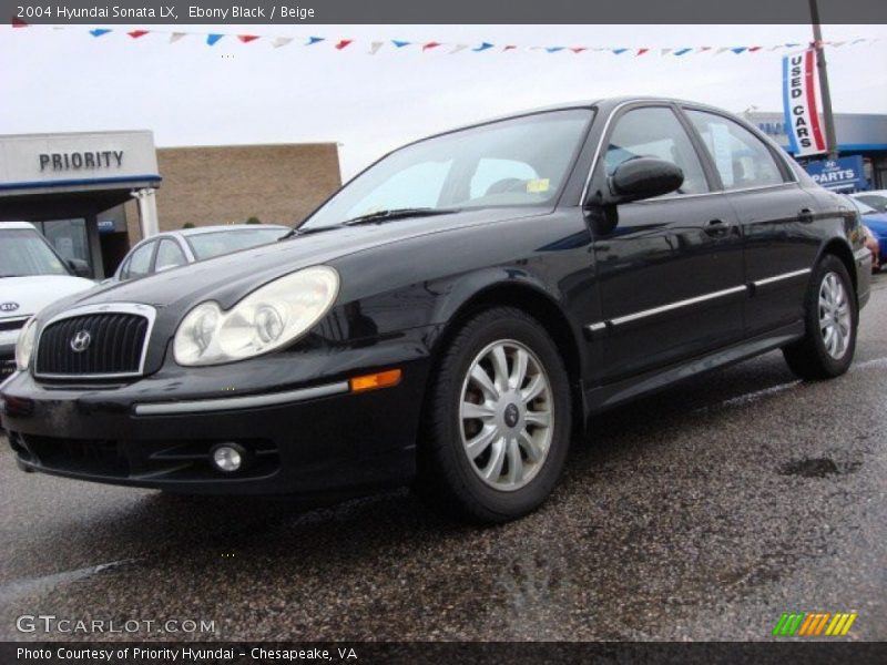 Ebony Black / Beige 2004 Hyundai Sonata LX