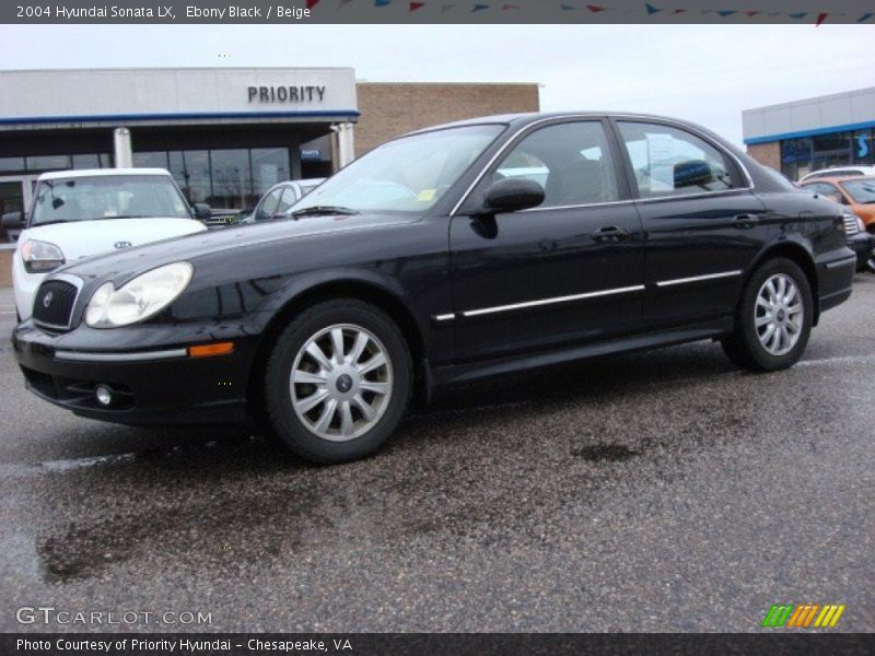 Ebony Black / Beige 2004 Hyundai Sonata LX