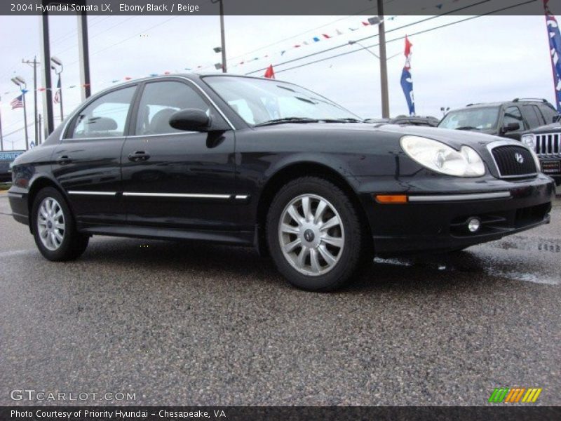 Ebony Black / Beige 2004 Hyundai Sonata LX