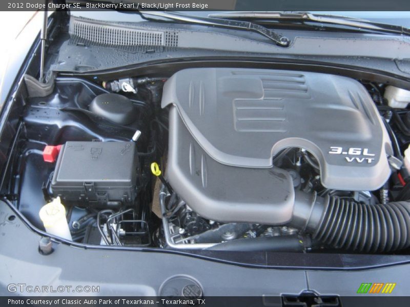 Blackberry Pearl / Black/Light Frost Beige 2012 Dodge Charger SE