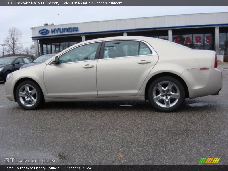 Gold Mist Metallic / Cocoa/Cashmere 2010 Chevrolet Malibu LT Sedan