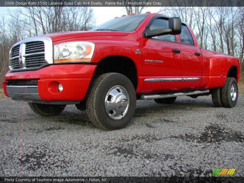 Flame Red / Medium Slate Gray 2006 Dodge Ram 3500 Laramie Quad Cab 4x4 Dually