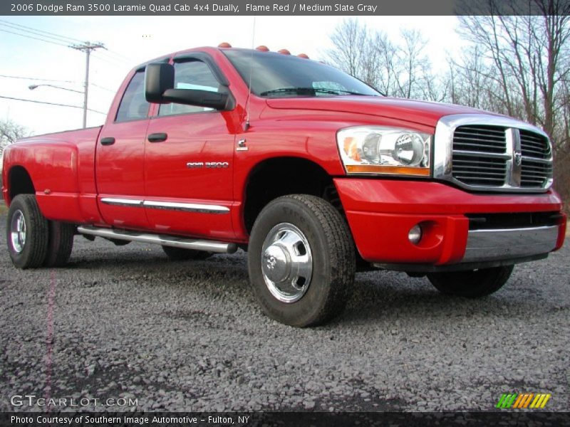Flame Red / Medium Slate Gray 2006 Dodge Ram 3500 Laramie Quad Cab 4x4 Dually