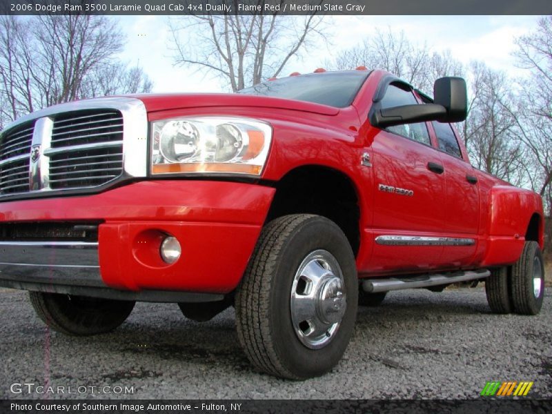 Flame Red / Medium Slate Gray 2006 Dodge Ram 3500 Laramie Quad Cab 4x4 Dually