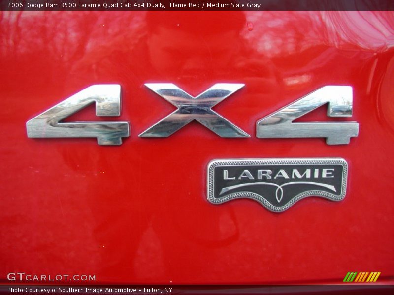 Flame Red / Medium Slate Gray 2006 Dodge Ram 3500 Laramie Quad Cab 4x4 Dually