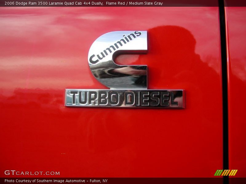 Flame Red / Medium Slate Gray 2006 Dodge Ram 3500 Laramie Quad Cab 4x4 Dually