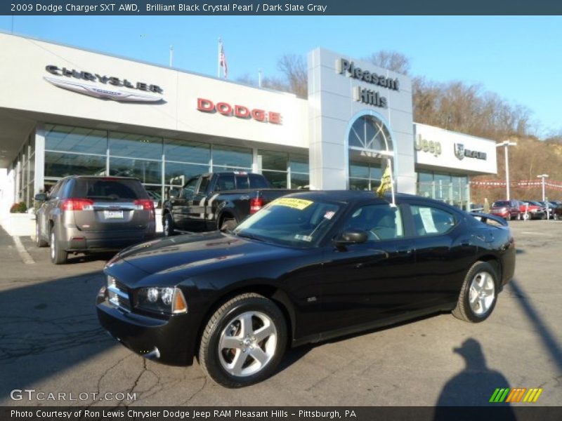 Brilliant Black Crystal Pearl / Dark Slate Gray 2009 Dodge Charger SXT AWD