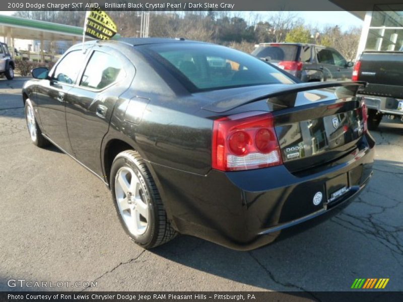 Brilliant Black Crystal Pearl / Dark Slate Gray 2009 Dodge Charger SXT AWD