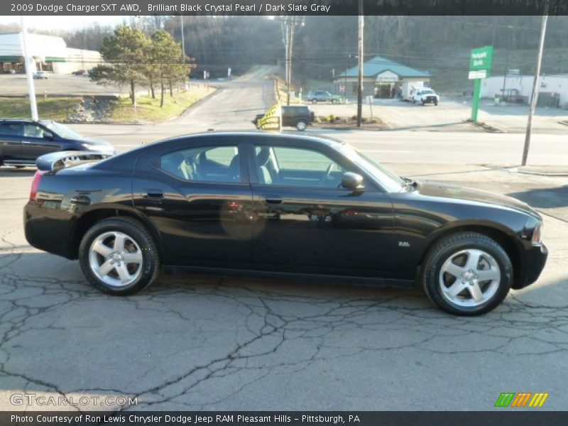 Brilliant Black Crystal Pearl / Dark Slate Gray 2009 Dodge Charger SXT AWD