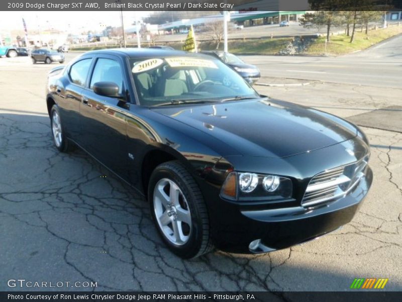 Brilliant Black Crystal Pearl / Dark Slate Gray 2009 Dodge Charger SXT AWD