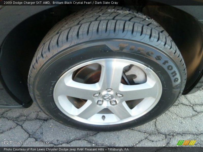 Brilliant Black Crystal Pearl / Dark Slate Gray 2009 Dodge Charger SXT AWD