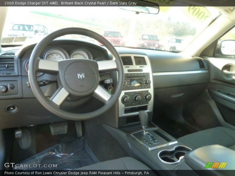 Brilliant Black Crystal Pearl / Dark Slate Gray 2009 Dodge Charger SXT AWD