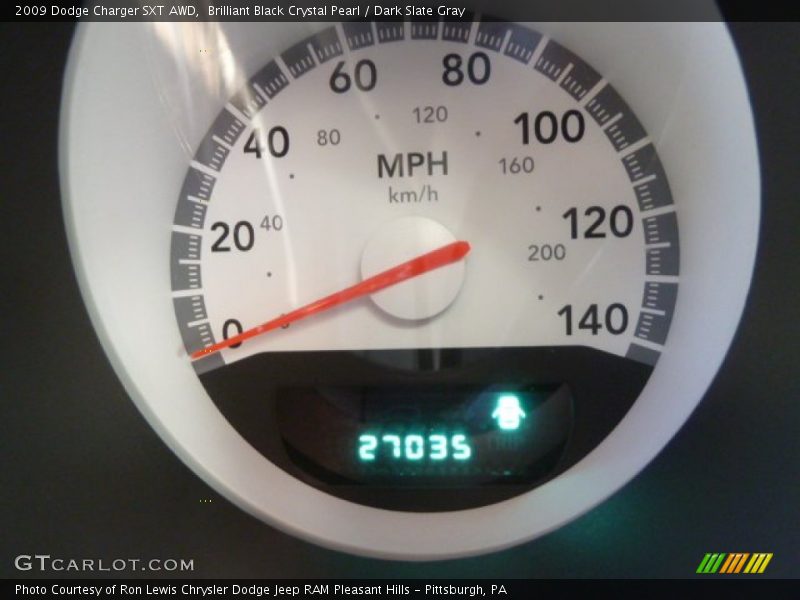 Brilliant Black Crystal Pearl / Dark Slate Gray 2009 Dodge Charger SXT AWD