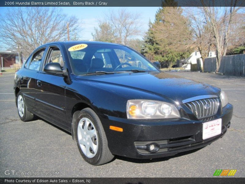 Ebony Black / Gray 2006 Hyundai Elantra Limited Sedan