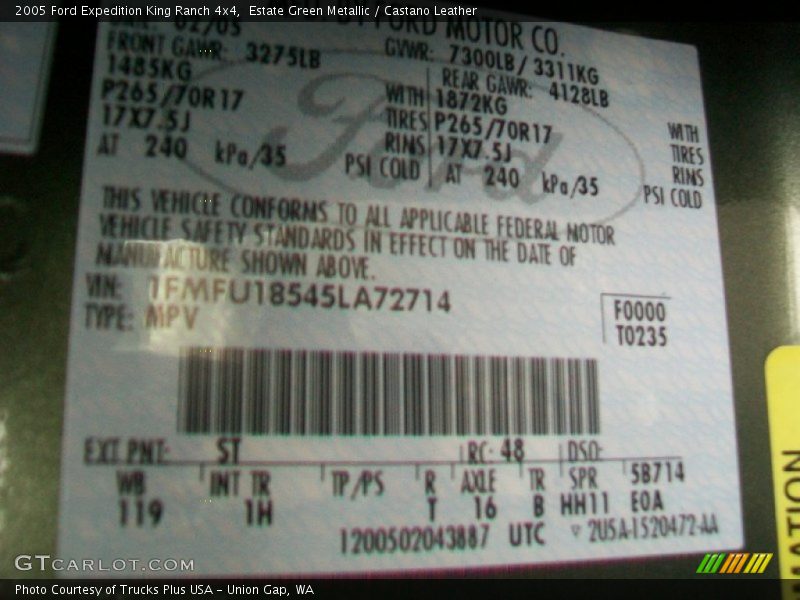 Estate Green Metallic / Castano Leather 2005 Ford Expedition King Ranch 4x4