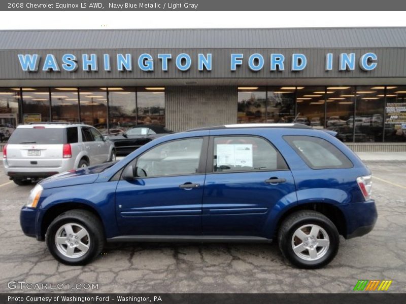 Navy Blue Metallic / Light Gray 2008 Chevrolet Equinox LS AWD