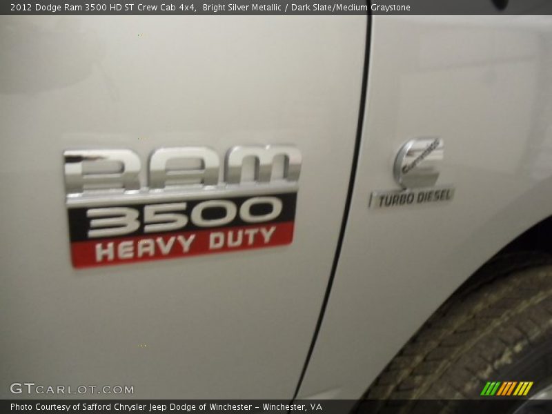 Bright Silver Metallic / Dark Slate/Medium Graystone 2012 Dodge Ram 3500 HD ST Crew Cab 4x4