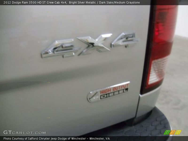 Bright Silver Metallic / Dark Slate/Medium Graystone 2012 Dodge Ram 3500 HD ST Crew Cab 4x4