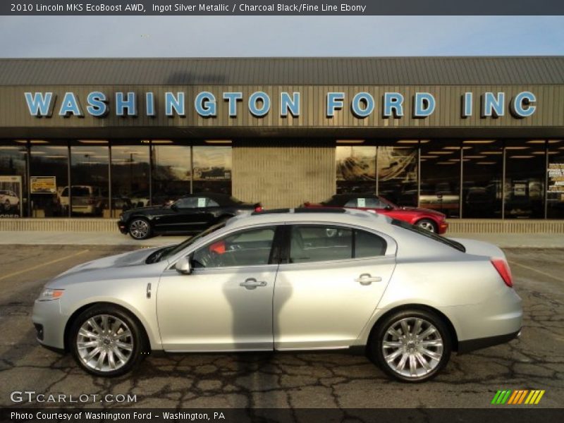 Ingot Silver Metallic / Charcoal Black/Fine Line Ebony 2010 Lincoln MKS EcoBoost AWD