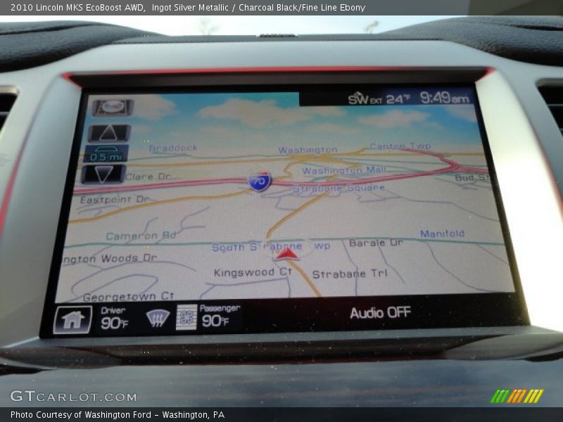 Ingot Silver Metallic / Charcoal Black/Fine Line Ebony 2010 Lincoln MKS EcoBoost AWD