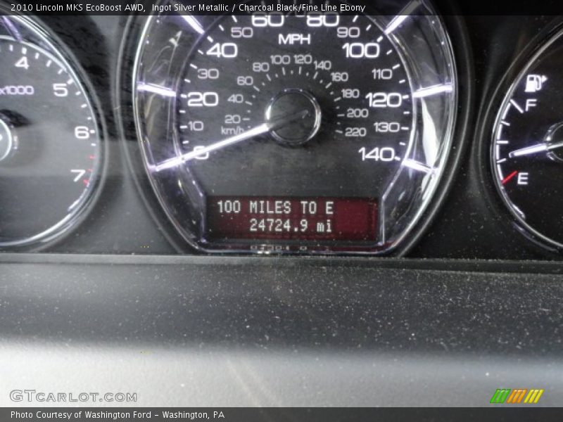 Ingot Silver Metallic / Charcoal Black/Fine Line Ebony 2010 Lincoln MKS EcoBoost AWD