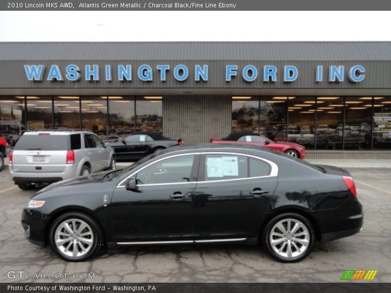 Atlantis Green Metallic / Charcoal Black/Fine Line Ebony 2010 Lincoln MKS AWD