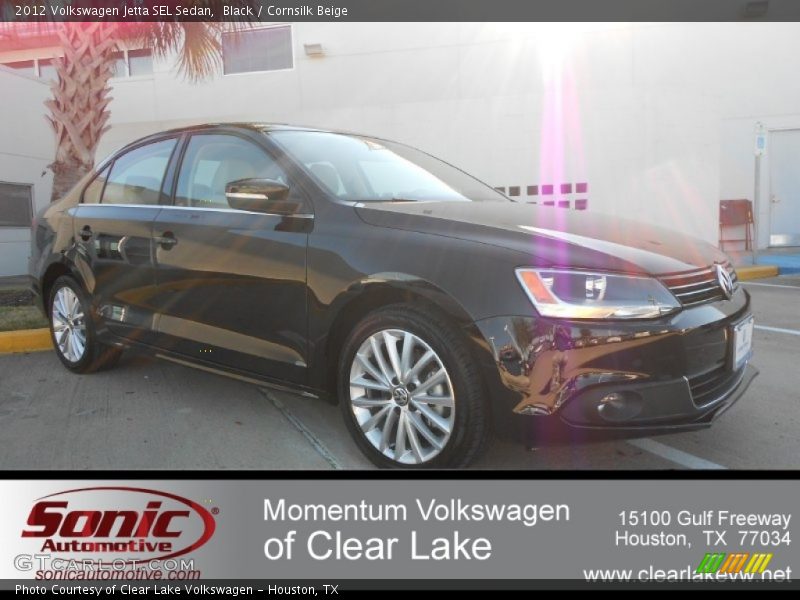 Black / Cornsilk Beige 2012 Volkswagen Jetta SEL Sedan