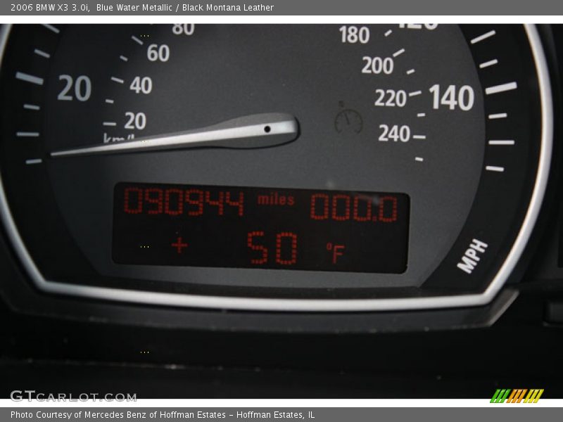 Blue Water Metallic / Black Montana Leather 2006 BMW X3 3.0i