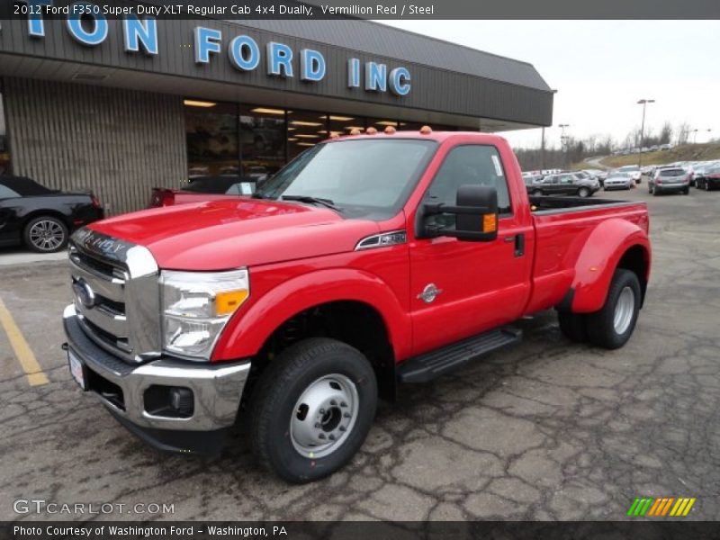 Vermillion Red / Steel 2012 Ford F350 Super Duty XLT Regular Cab 4x4 Dually
