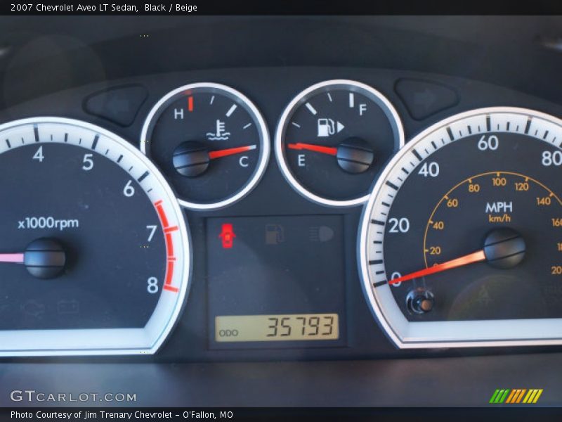 Black / Beige 2007 Chevrolet Aveo LT Sedan