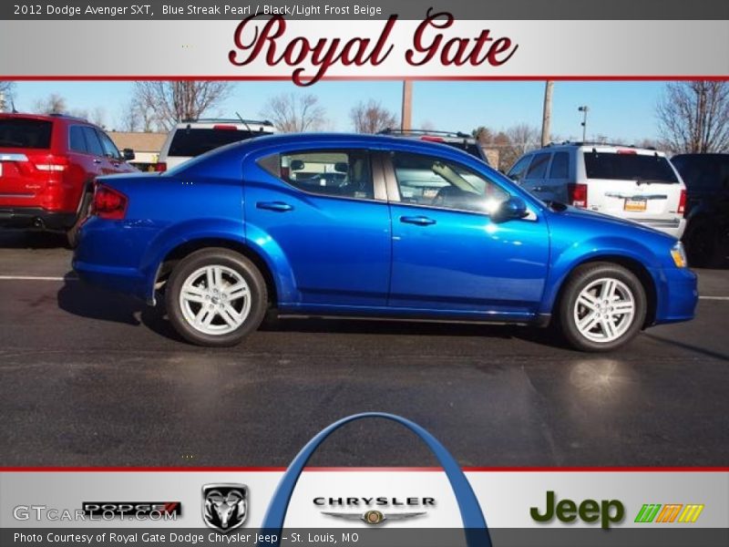 Blue Streak Pearl / Black/Light Frost Beige 2012 Dodge Avenger SXT