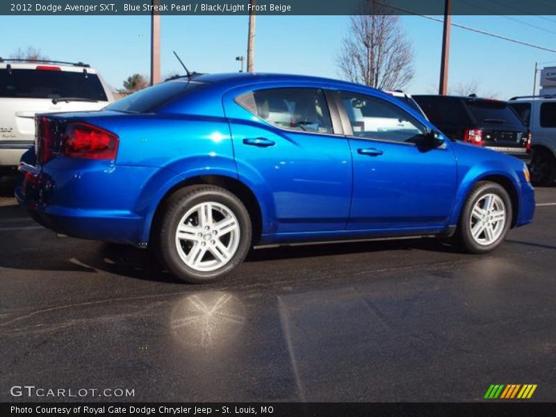 Blue Streak Pearl / Black/Light Frost Beige 2012 Dodge Avenger SXT