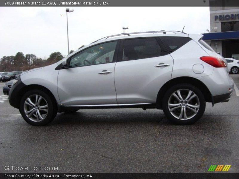 Brilliant Silver Metallic / Black 2009 Nissan Murano LE AWD