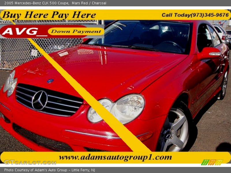 Mars Red / Charcoal 2005 Mercedes-Benz CLK 500 Coupe