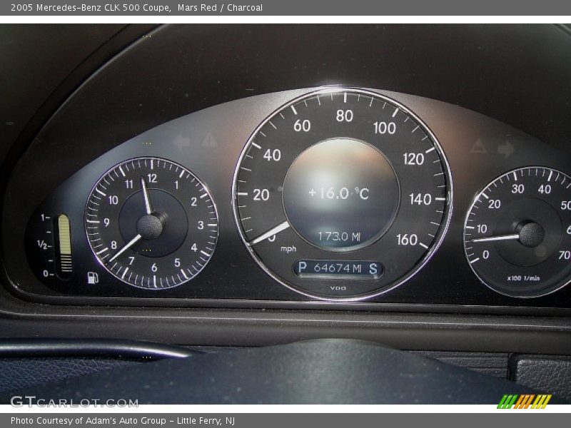 Mars Red / Charcoal 2005 Mercedes-Benz CLK 500 Coupe