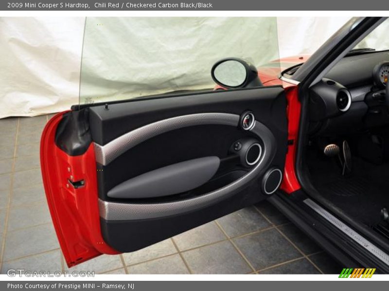 Chili Red / Checkered Carbon Black/Black 2009 Mini Cooper S Hardtop