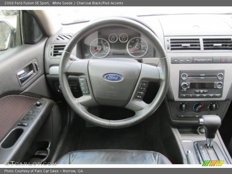 White Suede / Charcoal Black/Red Accents 2009 Ford Fusion SE Sport