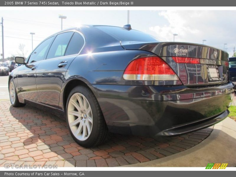 Toledo Blue Metallic / Dark Beige/Beige III 2005 BMW 7 Series 745i Sedan