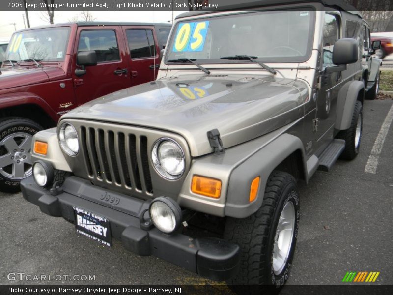 Light Khaki Metallic / Dark Slate Gray 2005 Jeep Wrangler Unlimited 4x4