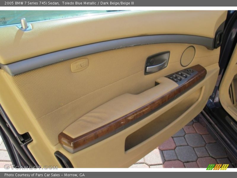 Toledo Blue Metallic / Dark Beige/Beige III 2005 BMW 7 Series 745i Sedan