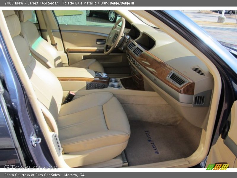 Toledo Blue Metallic / Dark Beige/Beige III 2005 BMW 7 Series 745i Sedan