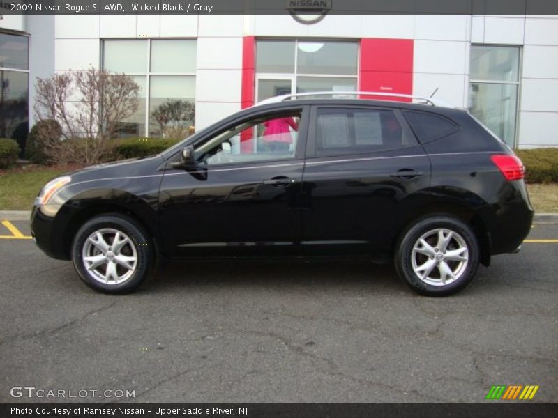 Wicked Black / Gray 2009 Nissan Rogue SL AWD