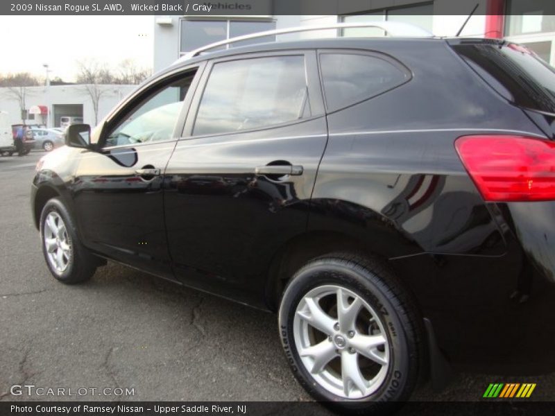 Wicked Black / Gray 2009 Nissan Rogue SL AWD